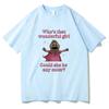 Nanalan Who's That Wonderful Girl Tshirts canvas Kawaii Graphic Printing Tee-shirt Cotton Short Sleeve O-neck T-shirt