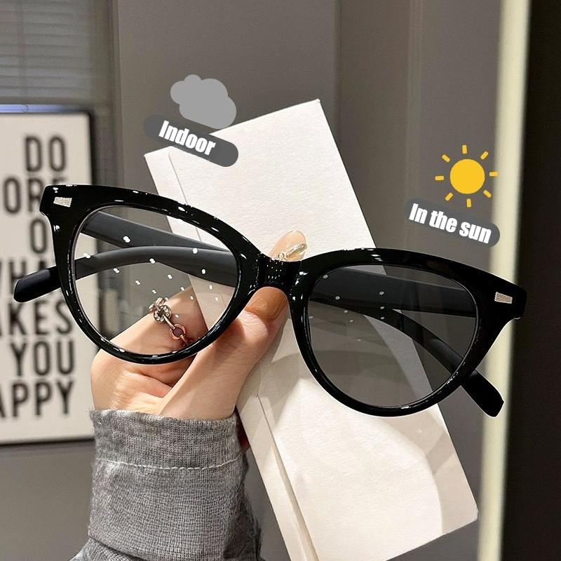 Retro Photochromic Myopia Glasses Fashion Color Changing Minus Diopter Eyewear Women Sun Shades Eyeglasses Prescription Lenses