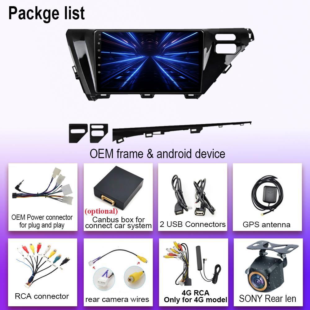 Android Car For Toyota Camry 8 XV 70 2017 - 2020 Car Unit Multimedia Carplay Android Auto 4G 2din GPS Player Radio Wireless BT