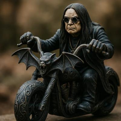 Ozzy Osbourne Figurka rytíře Ozzy Osbourne Lebka Figurka Pryskyřičná soška Halloweenská Gotická Stolní dekorace Dárky pro fanoušky rockové hudby
