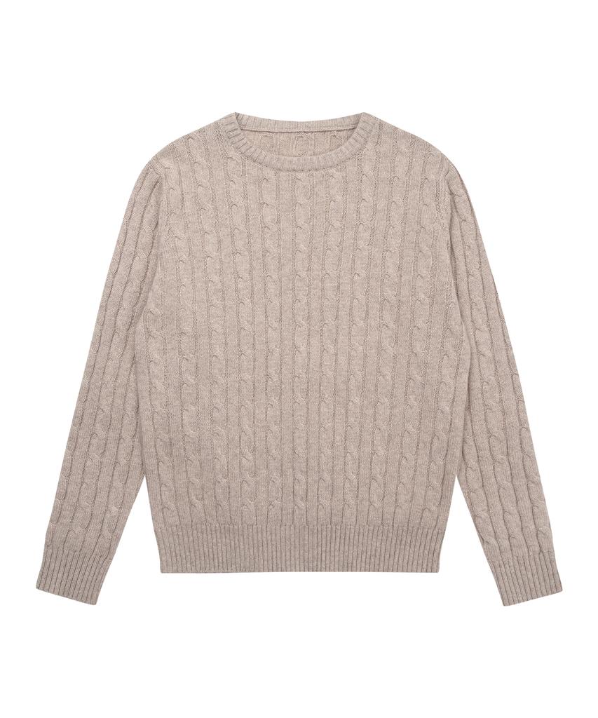 SOLEW Round Cable Sweater_Beige