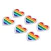 6 Pcs Rainbow Heart Patches DIY Rainbow Heart Shape Patches Decoration for Sewing Embroidery Clothing Repair
