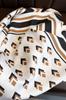Cream Scarf 90x90 With Geometric Pattern - Chic And Modern Classic