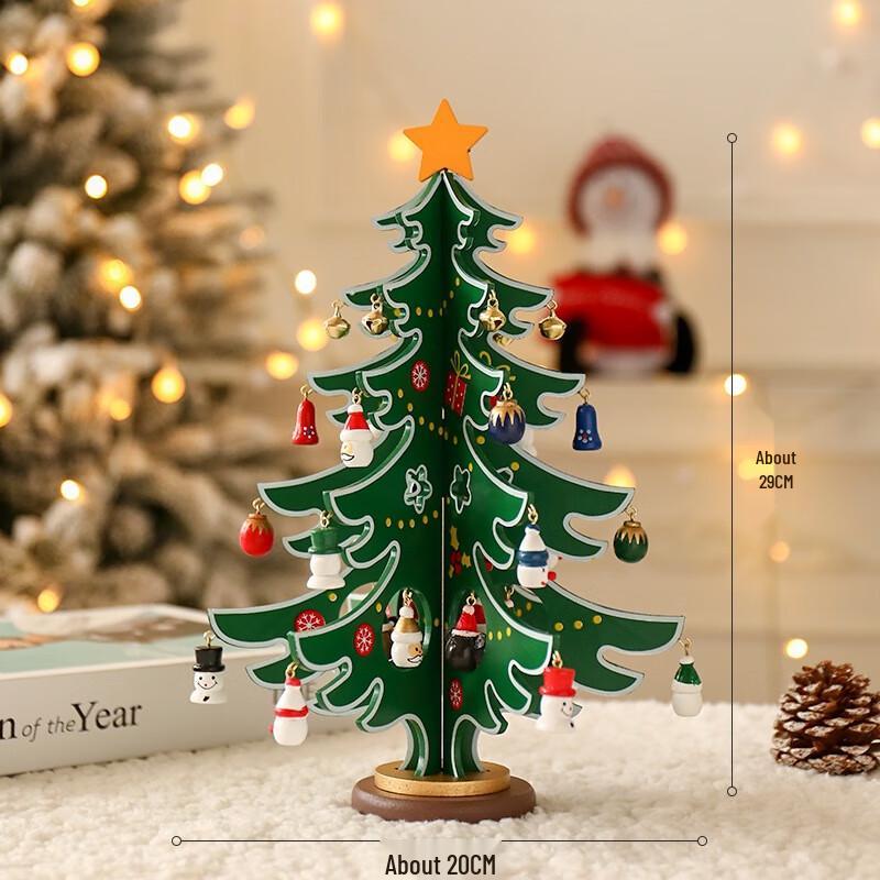 Mini Wooden Christmas Tree Decoration