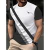 T Shirt for Mens Stripe Print Short Sleeve Top Leisure 3D Casual Fashion Street Polyester Man's T-shirt Tee Shirt Men Vintage Clothing