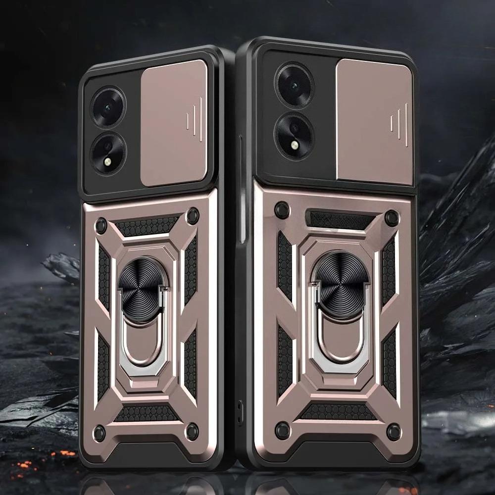 Armor Case For OPPO A79 A78 A58 A38 A18 A98 5G A77 A57 A57S A76 A16 A16S A54S Cover With Ring Magnetic Holder Coque Fundas