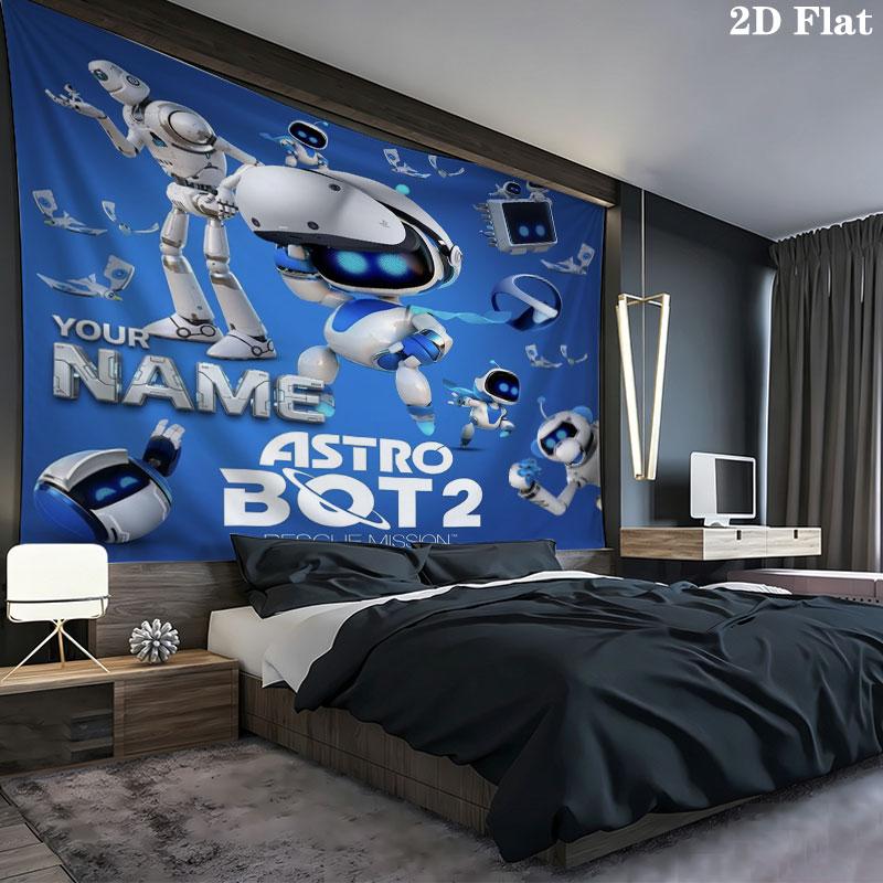 ASTRO BOT Custom Name Wall Tapestry Aesthetic Wall Hanging Printed Fabric Blanket Decorative Tapestries for Bedroom Living Room Home Decor