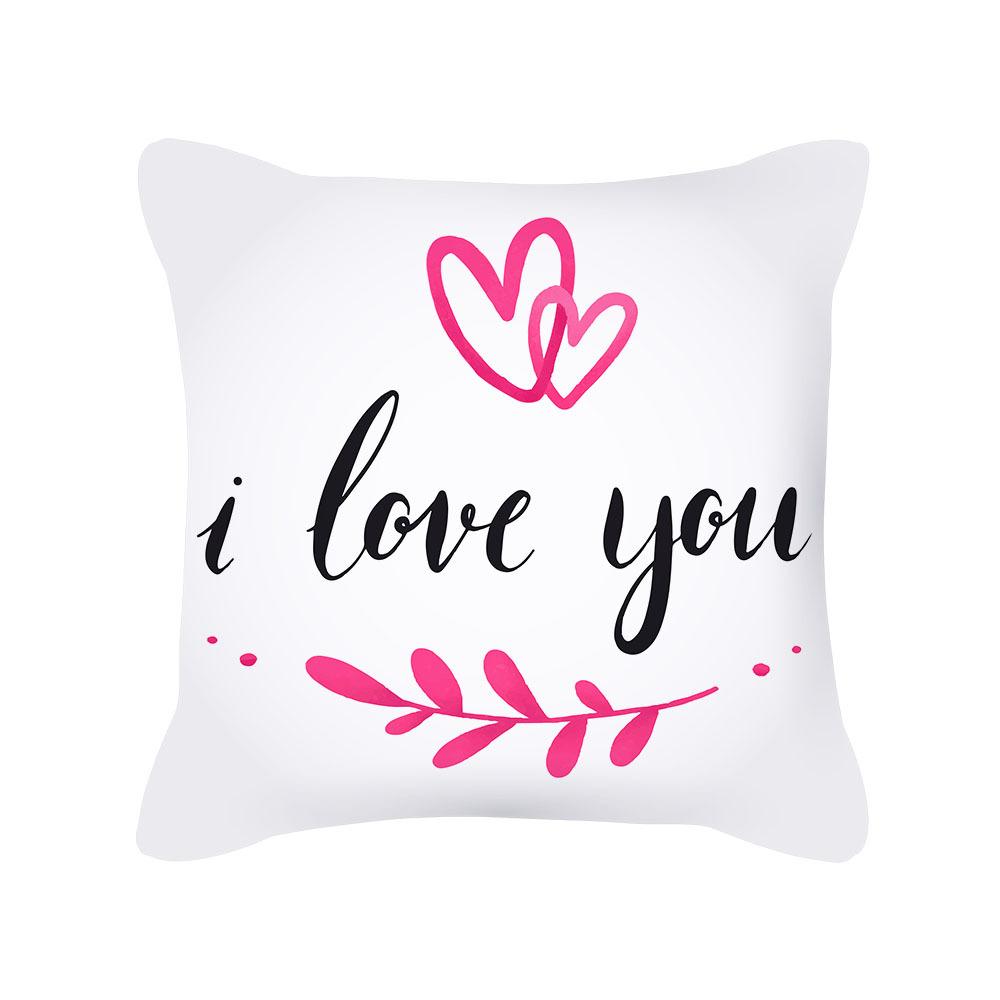 Peach Skin Pillowcase Valentine's Day Pillowcase Pink Heart-shaped Pillow Romantic Series Home Decoration Sofa Cushion Cover