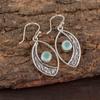 Aqua Chalcedony Gemstone 925 Sterling Silver Jewelry Handcrafted Earrings 1.60" EE-61-17