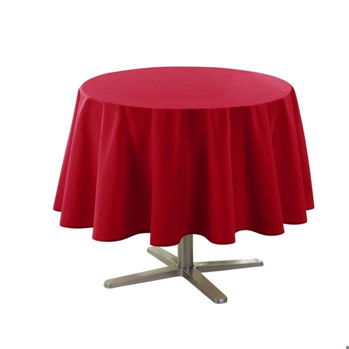Nappe ronde - EDEN - Essentiel - Ø 180 cm - Rouge - Anti-tache