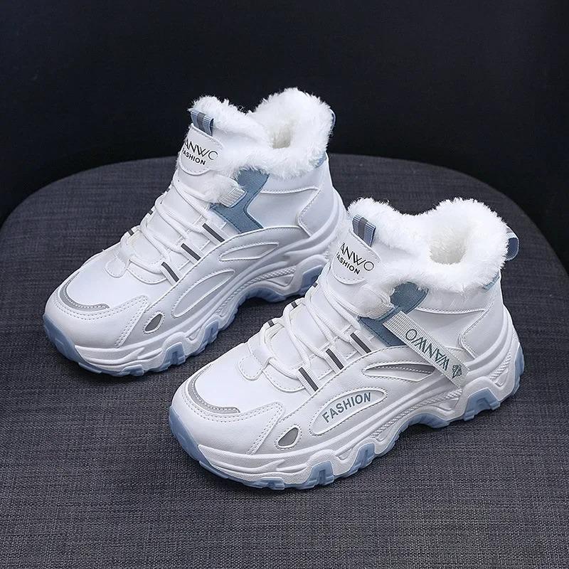 Winter Women's Shoes Thicken Plush Warm Cotton Shoes Fashion Outdoor Casual Shoes Winter Warm Women's Sneakers Zapatos De Mujer