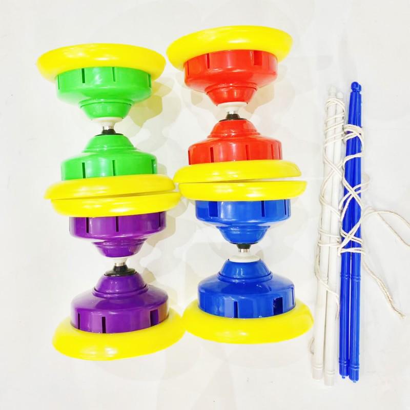 Children's Beginner Leather Diabolo with Sound - Single/Triple Axis Student Toy
