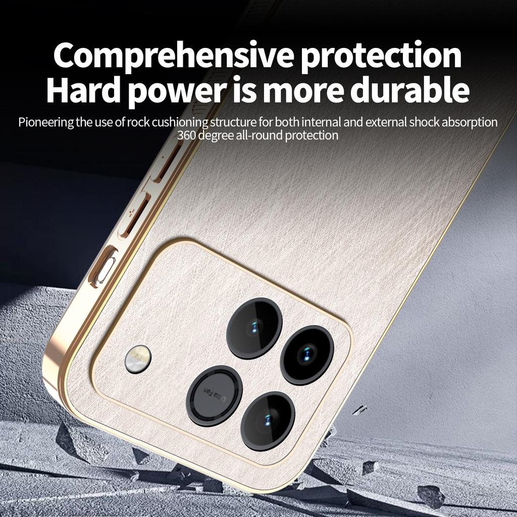 KADEM Phone Case For Honor Win 5G / Win RT 5G Electroplating Silk Texture PU + TPU Phone Back Cover