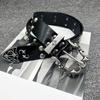Punk Y2K Theme Waist Belt Adjustable PU Leather Wide Waistband With Rivet Studded Design For Jeans Pants Street Wear