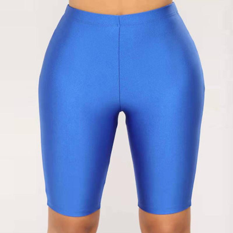 Women's Shorts Summer Smooth Elastic Pearlescent High Waist Tight Skinny Cycling Pants