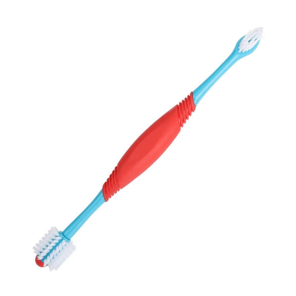 Plastic Pet Double Head Toothbrush 360° Pet Finger Toothbrush  For Dogs Cats