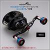 HEIGHTEN Baitcasting Reel Aviation Compatible with and Abu Engn Series Wine V2.0 105/115mm Handle, Aluminum, Shimano, Daiwa, Garcia, (Black & Red,