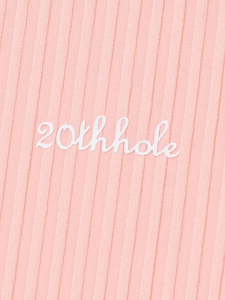 20TH HOLE Women'S Ribbed Mock Neck Short Sleeve Base Layer [Pink]