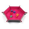 Dices Folding Tray PU Leather Velvets Holder Portable Folding Dices Rolling Tray