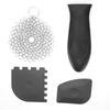 Stainless Steel Cast Iron Cleaner Scrubber Toothed Scraper Pot Handle Cover Kitchen Cleaning Kit