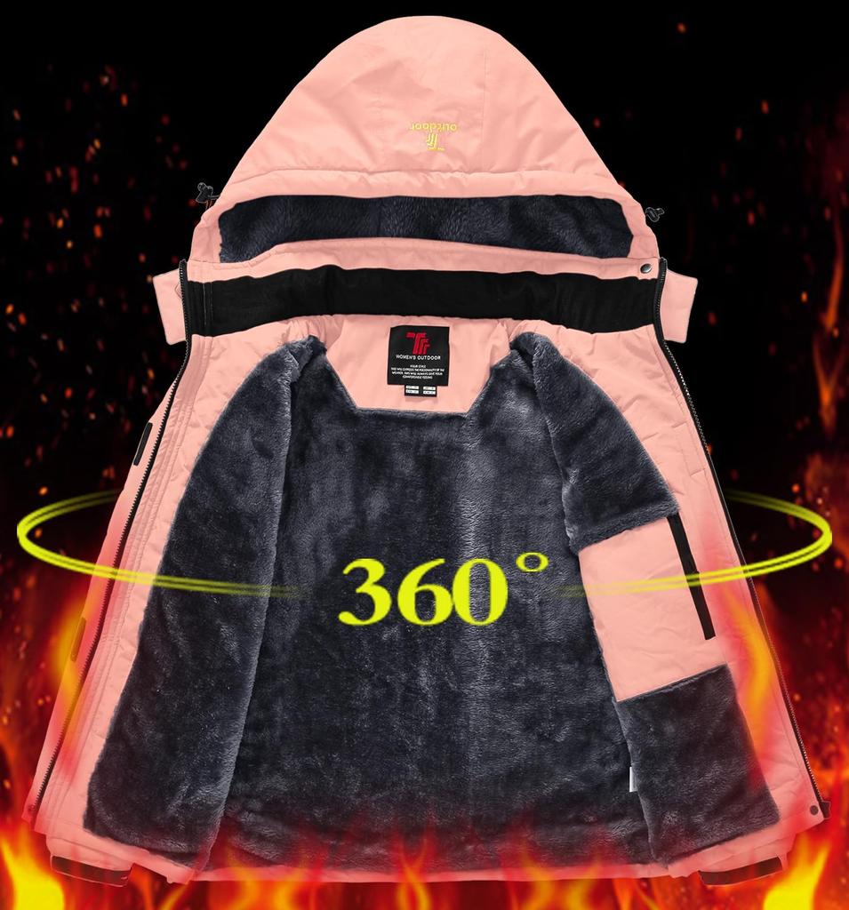 Fleece Outdoor Climbing Ski Thermal For Fleece 02 3XL [YSENTO] Dámská Bunda, Bunda, Oblečení, Kabát, Izolace, S kapucí, Odnímatelné, Odolné proti větru,