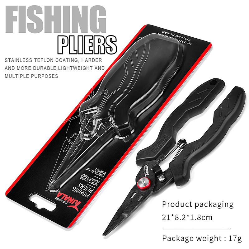 Stainless Steel Luya Pliers Multi-Functional Fish Control Device Anti-Rust Teflon Coating Small Mouth Fishing Pliers Cutting Lin