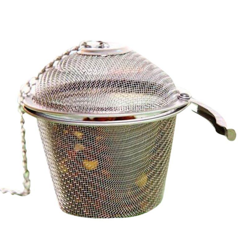 

Spice Seasoning Bag Tea Strainer With Lid Filter Sachet Chain Stainless Steel Mesh Ball Tea Coffee Filter Basket Infuser Tools S