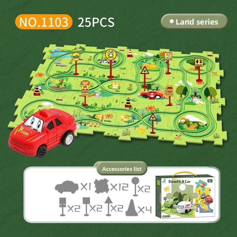 Childrens Diy Puzzle Track Car Set Toy For Creative Play Gift