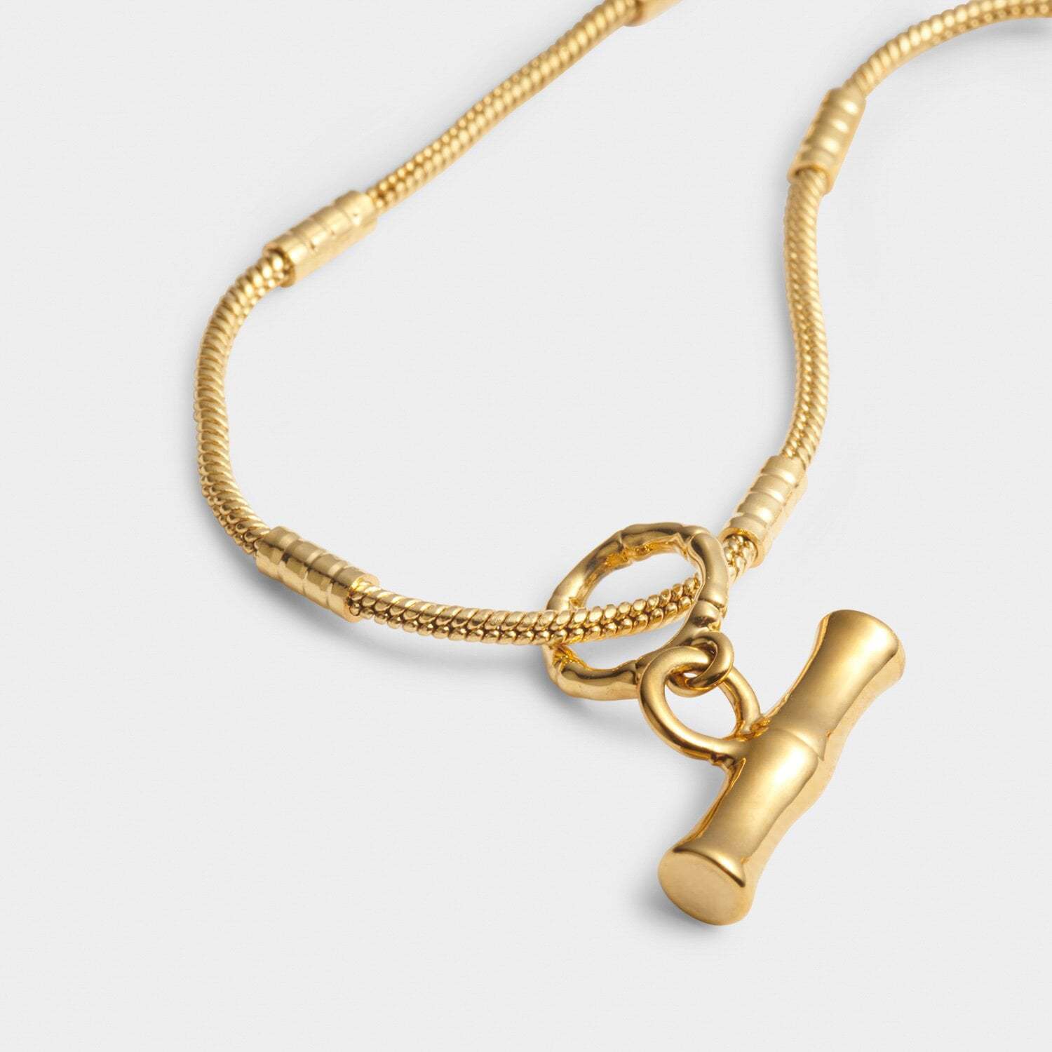 Gold Necklace Niche Design Sense Fashion Simple Bamboo Pendant Collarbone Chain Bracelet Versatile