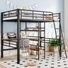 Kinderbett Hochbett 90x200 cm Funktionsbett Schreibtisch 3 Regale Etagenbett Bettrahmen Lattenrost ohne Matratze Kinder Erwachsene