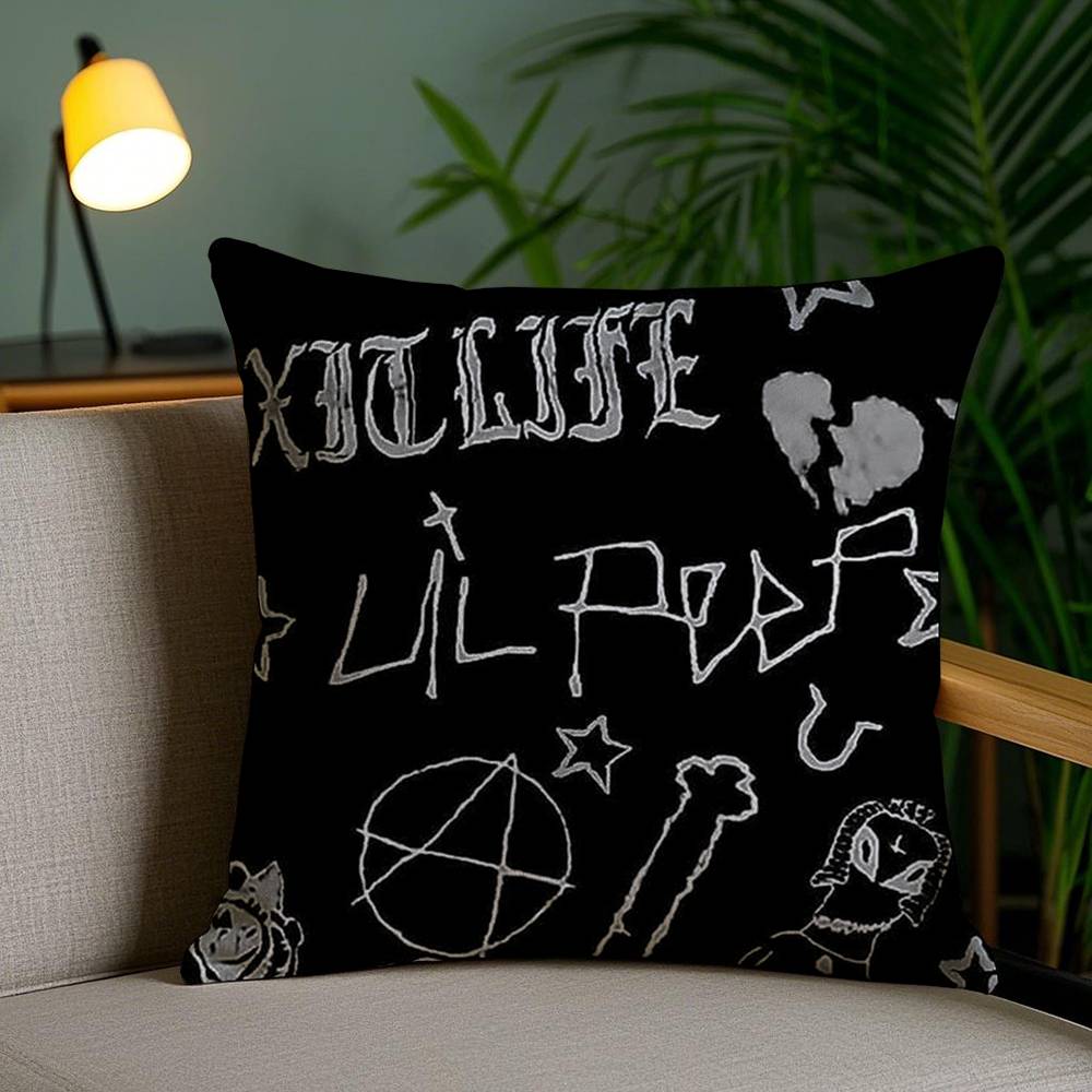 L-Lil Peep H-Hell Boy Pillow Case Sofa Short Plush Double-sided HD Printing Room Home Office Gift Cushion Cover