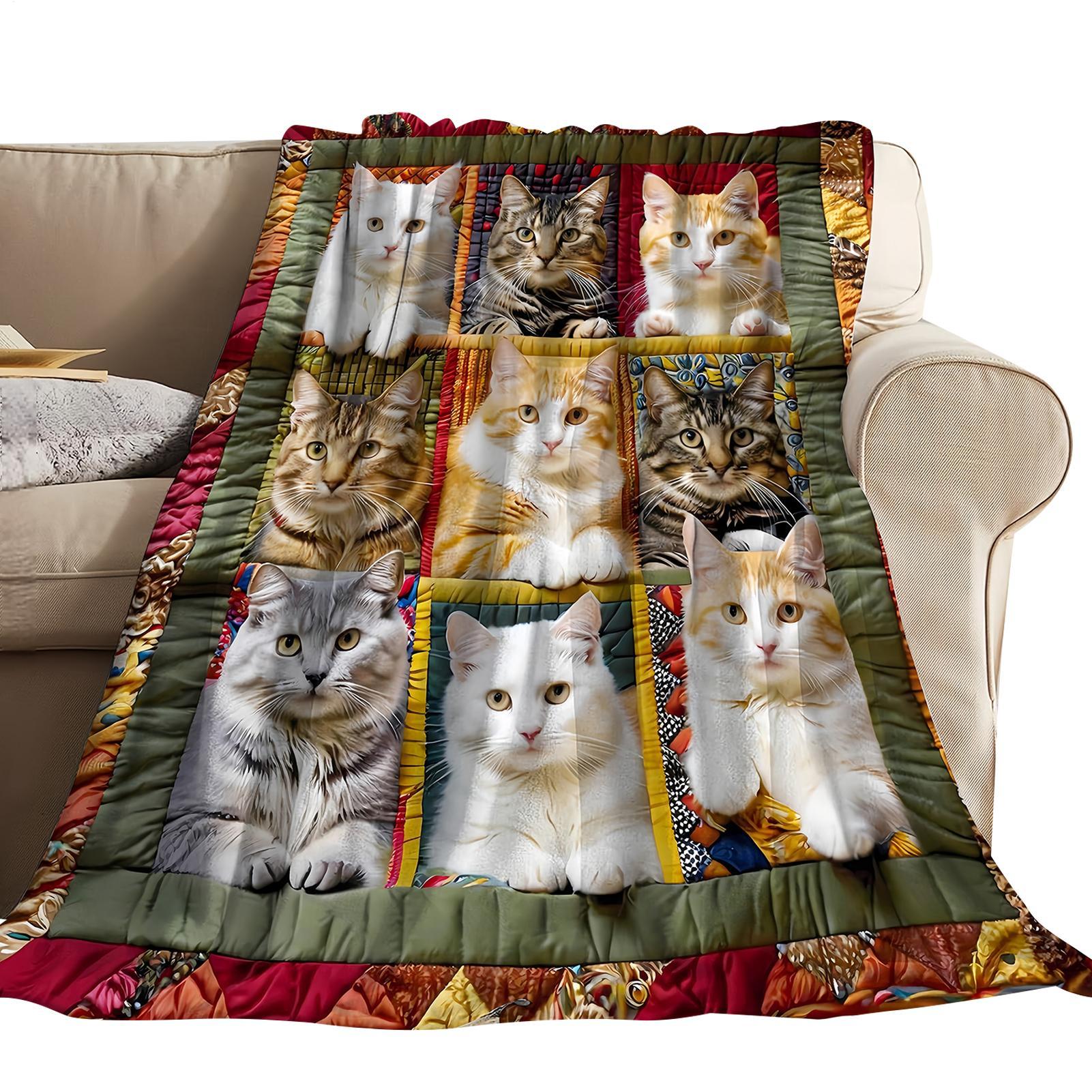 

Милый Плюшевый Плед с Принтом Орхидеи и Кота Удобный Кот Диван Тяжелое Теплое Одеяло для Кровати для Диванов Кроватей Гостиной Спальни CN