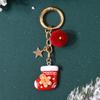 New Christmas Tree Santa Claus Keychains Bag Charm For Women Exquisite Bag Pendant Car Key Ring Jewelry Christmas Gift