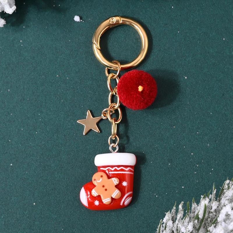 New Christmas Tree Santa Claus Keychains Bag Charm For Women Exquisite Bag Pendant Car Key Ring Jewelry Christmas Gift