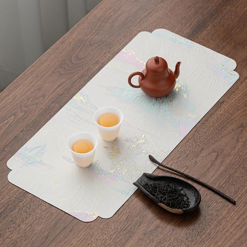 Chinese Style Waterproof Double-sided Dry Brocade Tea Mat Handmade Fabric Retro Teapot Table Mat Cup Mat Tea Table Cloth New