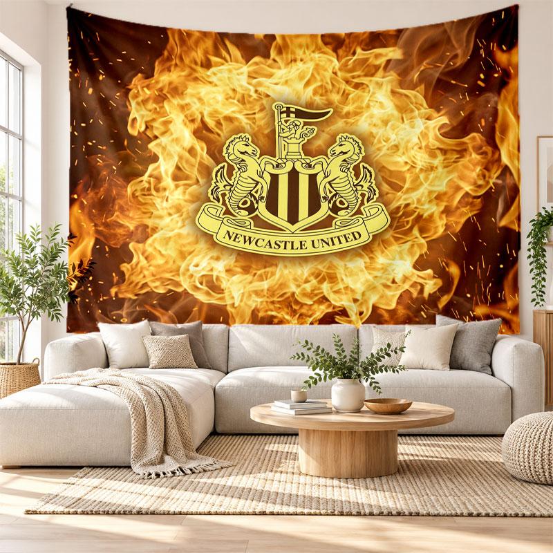 Newcastle United Fußball Wandteppich, Weiches Stoff Wandbehang, Dekorative Kulisse Für Schlafzimmer Haus Wandkunst