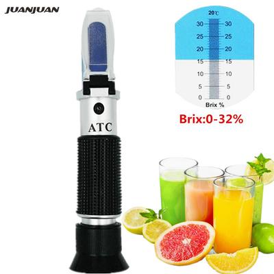 Refractometer 0-32% Brix draagbare optisch voor suikerbier Brix-test ATC fruitsuikermeter