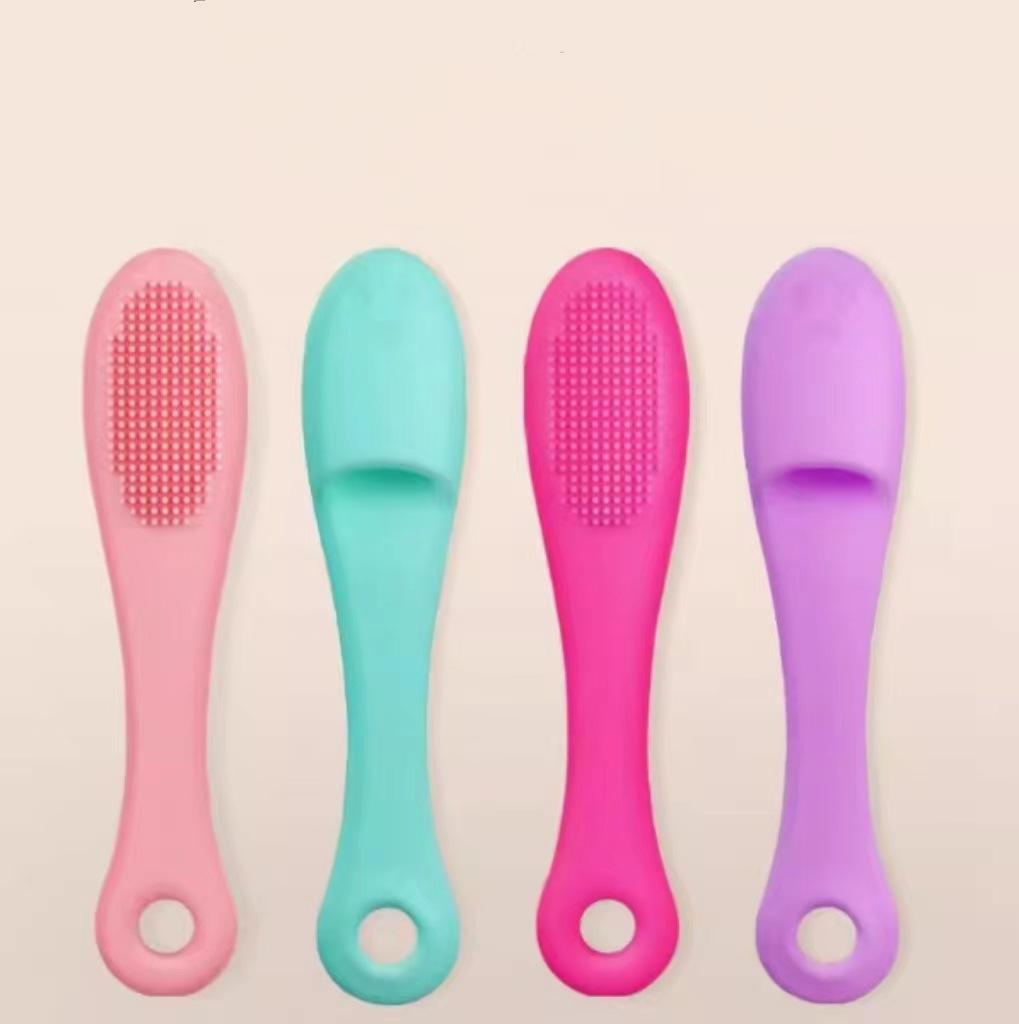 Black Chin Cleansing Brush, Nose Tip Brush, Manual Finger Face Washing Brush, Blackhead, Nose Wing Acne Brush, Pore Cleansing Brush