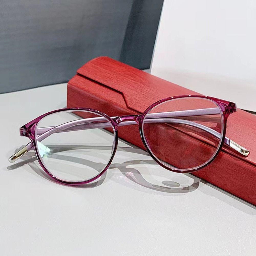 Lesebrille Runde Brille Urltra-Licht Augenschutz Damen Elegante Bequeme Brille Anti-Blaulicht