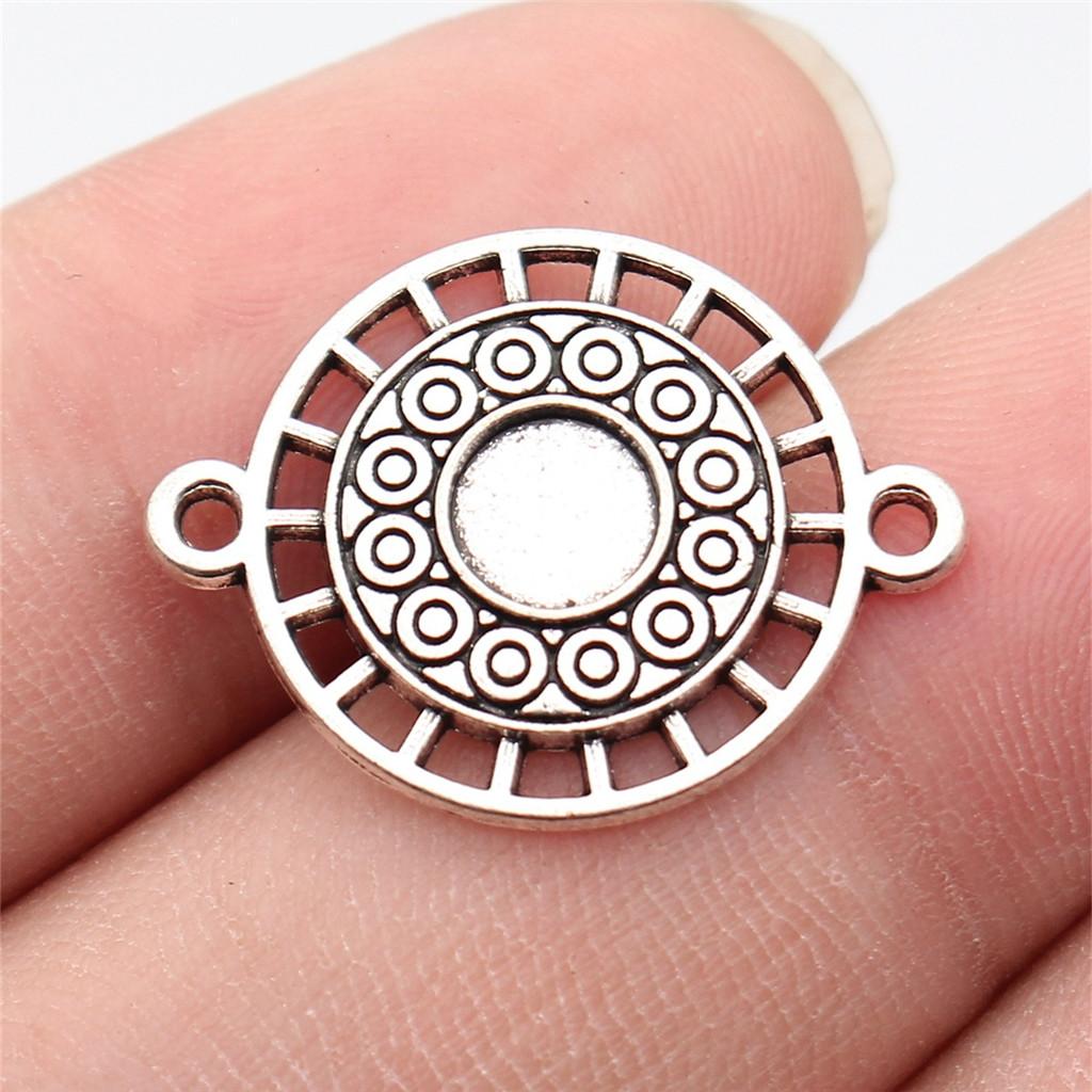 Flower Petal Connectors Botanical Themed Antique Bronze Zinc Alloy Jewelry Making Connect Charms Extender Connectors