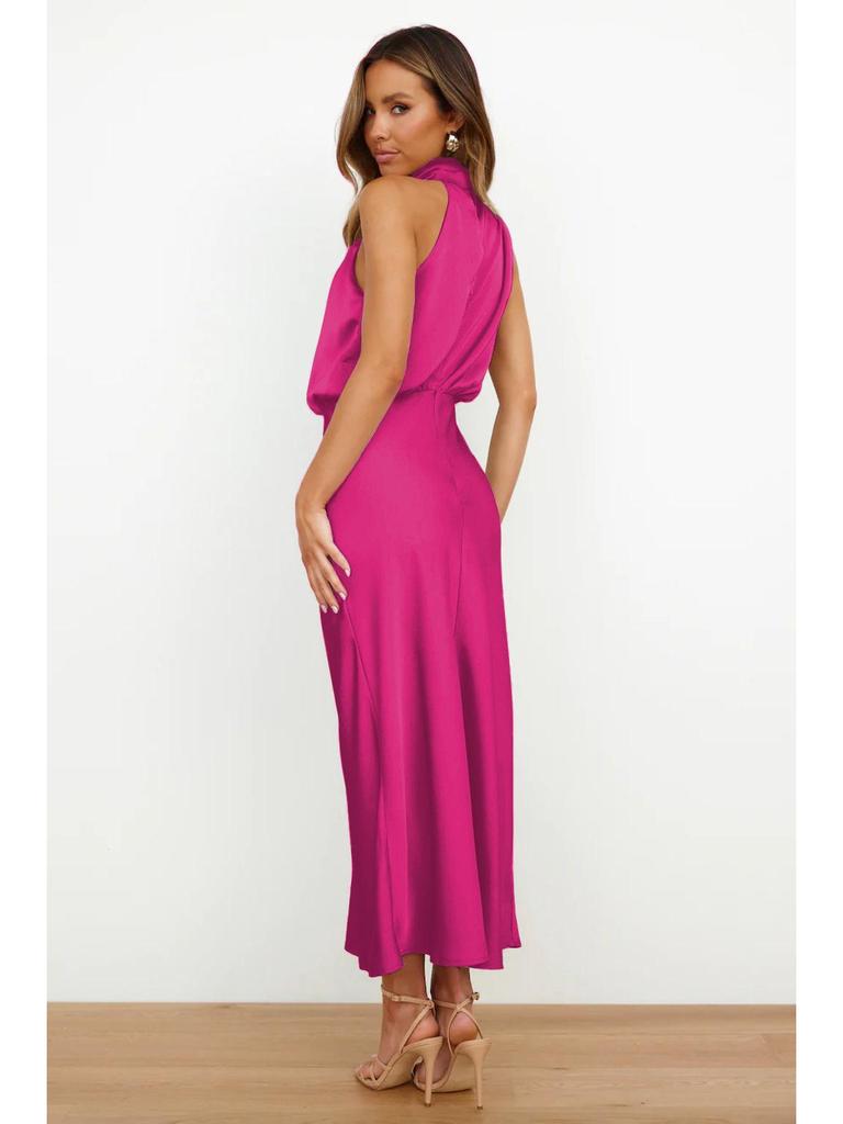 Elegant Satin Sleeveless Dress: High-End Spring/Summer Collection