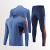 Mens Womens Soccer Training Kit Set Long Sleeve Half-Zip Hoodie Sports Jersey Uniform Breathable Quick-Dry