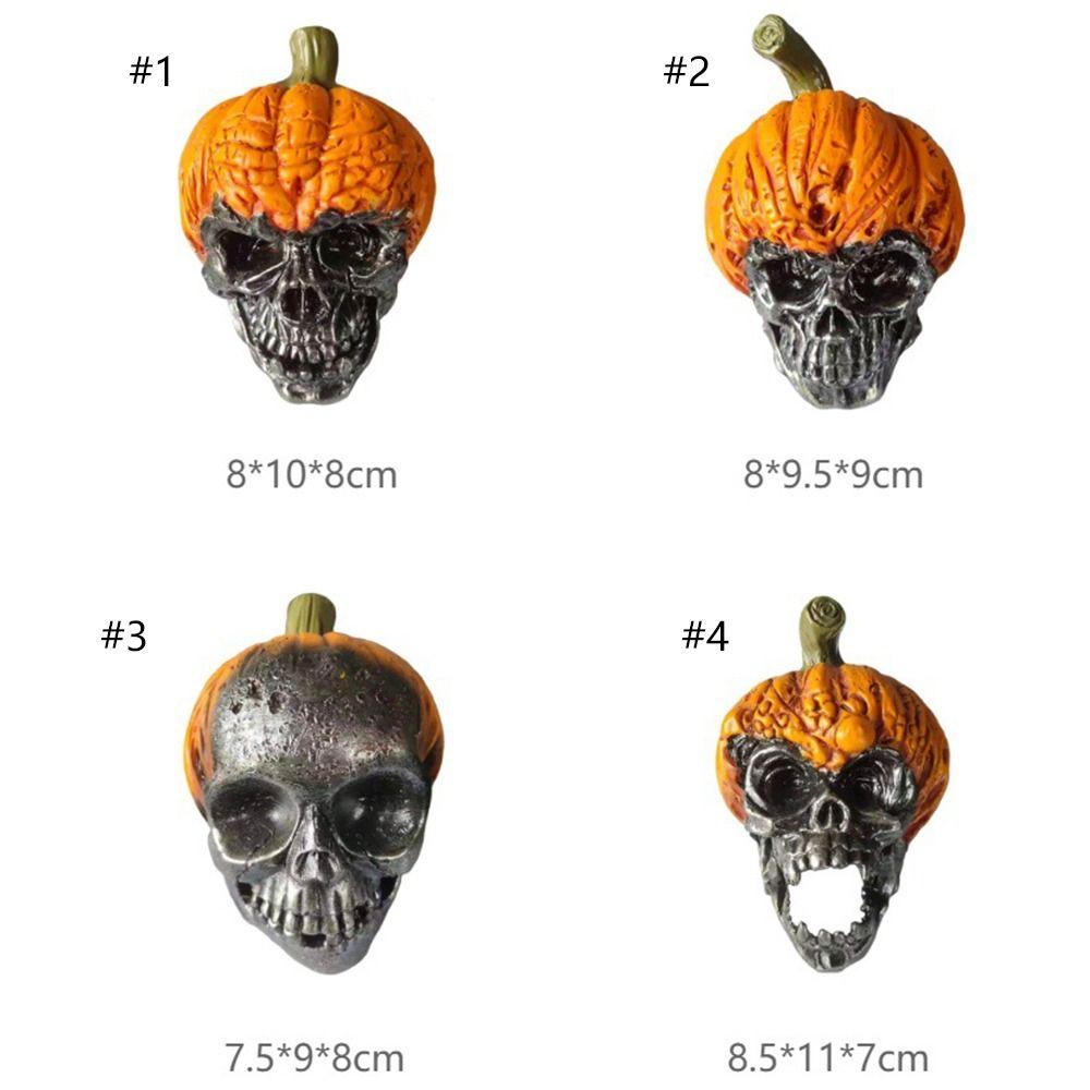 Resin Artificial Skull Head Model Vintage Fake Skeleton Ornament  Holiday Party Decor