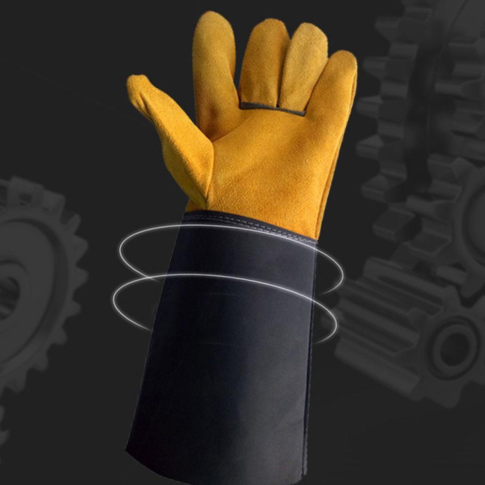 Wear-resistant Cowhide Welding Gloves Fire Protection Welder Work Gloves Safety Protection