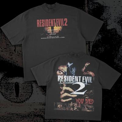 Retro Resident Evil Theme Tees Streetwear Hip Hop Resident Evil T-shirts Men Women Oversized 90s Leon Kennedy T-shirts Unisex Clothing