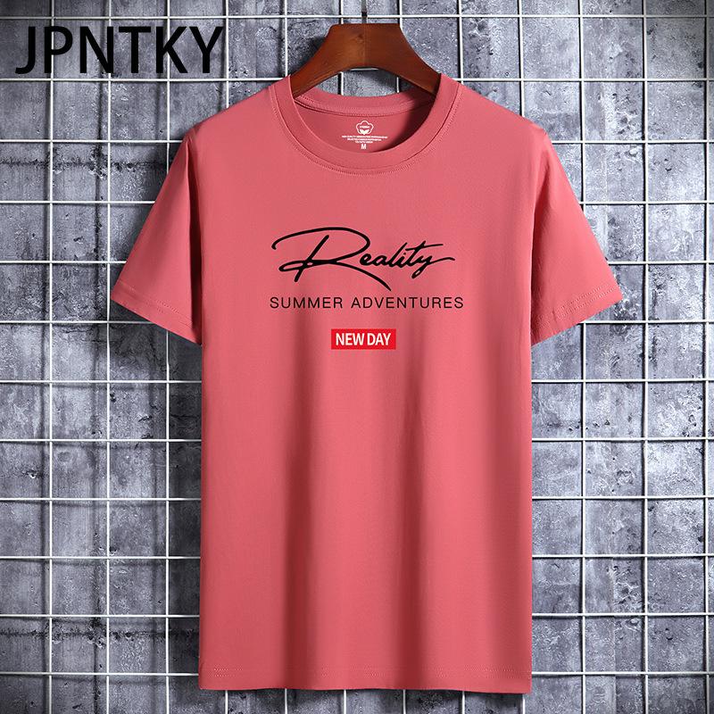 JPNTKY Cotton Short Sleeve T-shirt Men's Fashion Loose Half Sleeve Shirt Printed Compassionate Shirt