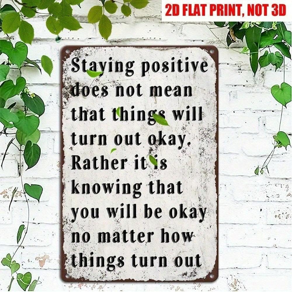 Metal Poster Wall Art Positive Motivation Office Decor