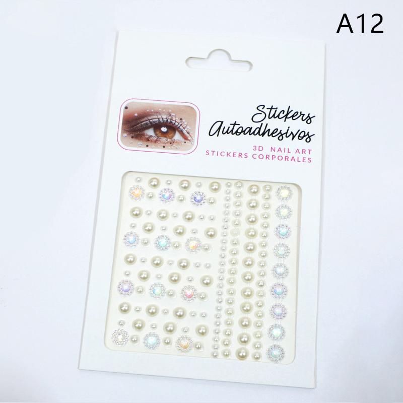 1Sheet Eye Body Face Gems Jewels Pearl Rhinestone Stickers Self Adhesive Crystal Rainbow Makeup Diamonds Face Decoration Sticker