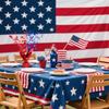 Metal Plastic Patriotic Center Ornaments, Red And Blue Stars, Independence Day Ornaments, Celebration Items Ornaments,1pc