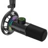 FIFINE USB Dynamic Microphone, PC Microphone, PlayStation Microphone, Unidirectional, with Earphone Output, Gaming RGB Lighting, One-Touch Mute, for